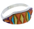 Southwest Multicolor Inlay Sterling Silver Ring Size 6-3/4 EX50509